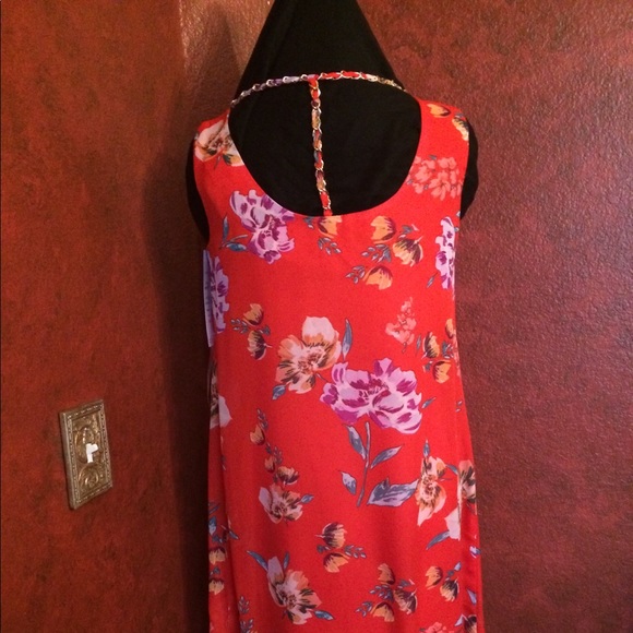 NWT MSK orange floral sheer dress - Picture 4 of 5